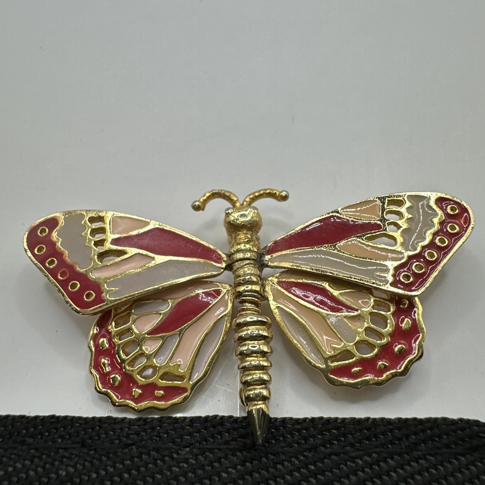 Vintage Enamel Butterfly Brooch‎ 1.5"